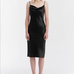 Lily silk cow neck dress